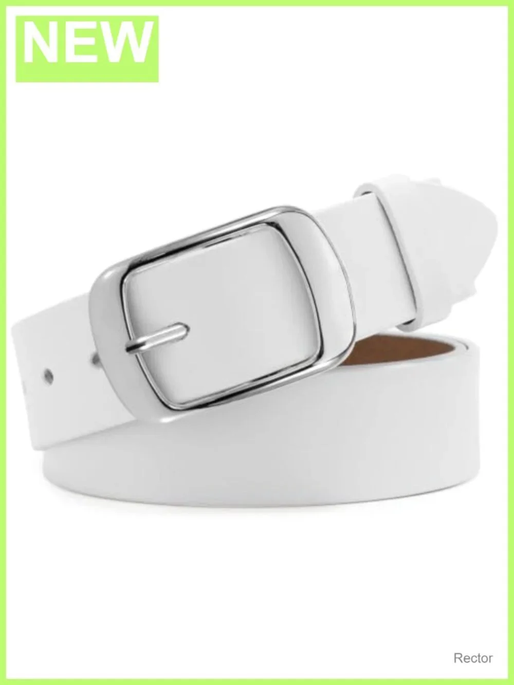 Women's Leather Belt with Solid Pin Buckle - Adjustable Waist Belt for Jeans &